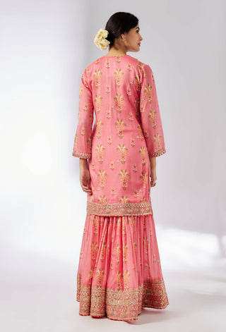 Sadhna Pink Sharara Set by Gopi Vaid, available on Indiaspopup.com