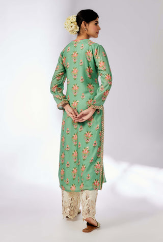 Dhara Printed Mint Tunic by Gopi Vaid, available on Indiaspopup.com