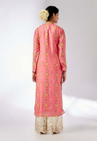 Dhara Printed Pink Tunic by Gopi Vaid, available on Indiaspopup.com