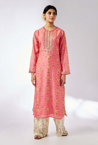 Dhara Printed Pink Tunic by Gopi Vaid, available on Indiaspopup.com