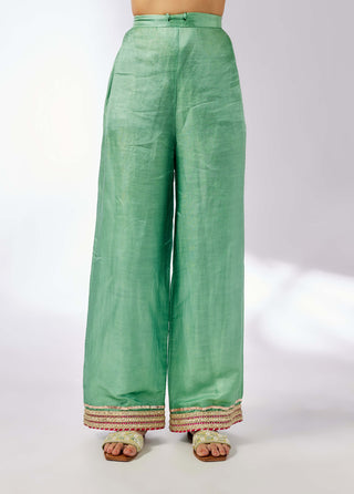 Mansi Mint Green Kurta And Palazzo Set by Gopi Vaid, available on Indiaspopup.com