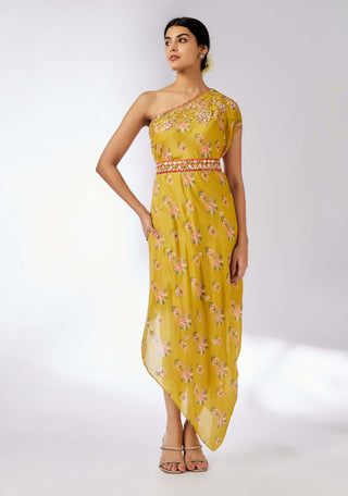 Zoya Mustard Dress by Gopi Vaid, available on Indiaspopup.com