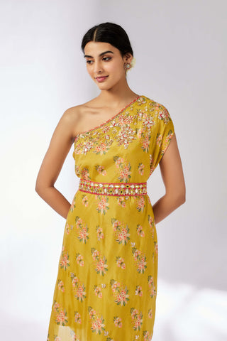 Zoya Mustard Dress by Gopi Vaid, available on Indiaspopup.com