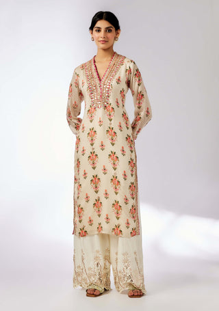 Gargi Printed Ivory Tunic by Gopi Vaid, available on Indiaspopup.com