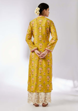 Gargi Printed Mustard Tunic by Gopi Vaid, available on Indiaspopup.com