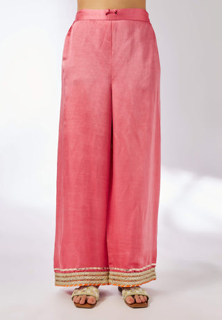 Mansi Pink Kurta And Palazzo Set by Gopi Vaid, available on Indiaspopup.com