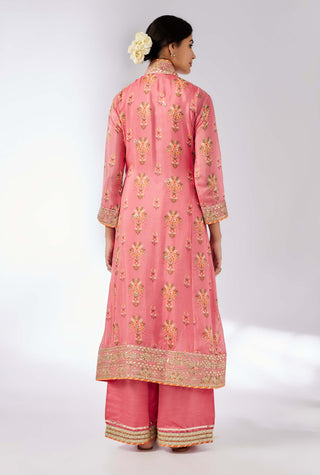 Mansi Pink Kurta And Palazzo Set by Gopi Vaid, available on Indiaspopup.com