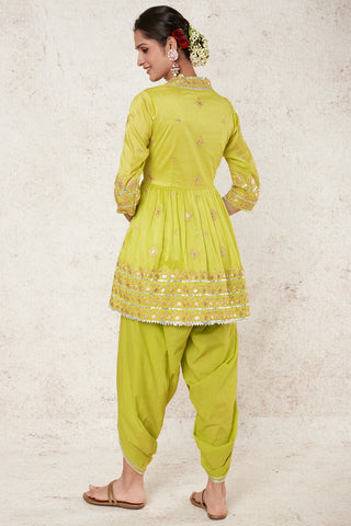 Gopi Vaid-Punam Green Peplum And Dhoti-INDIASPOPUP.COM