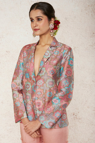 Gopi Vaid-Sheela Pink Blazer And Sharara-INDIASPOPUP.COM