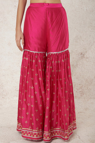 Gopi Vaid-Aarva Rani Pink Kurta Sharara Set-INDIASPOPUP.COM