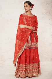 Gopi Vaid-Shiddat Red Sharara Set-INDIASPOPUP.COM