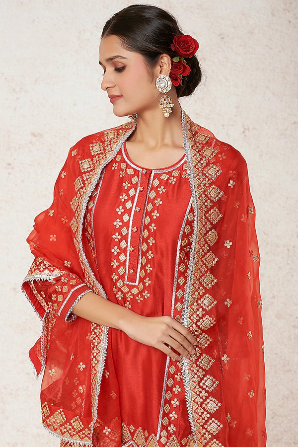 Gopi Vaid-Shiddat Red Sharara Set-INDIASPOPUP.COM