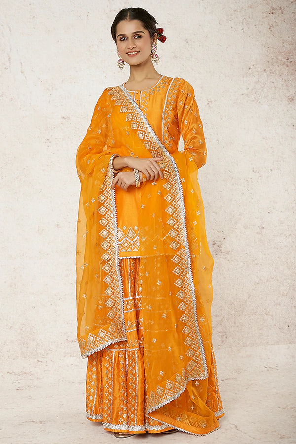Gopi Vaid-Shazma Orange Sharara Set-INDIASPOPUP.COM
