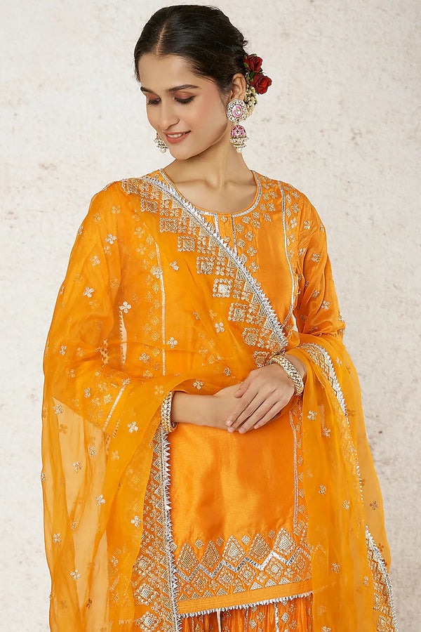 Gopi Vaid-Shazma Orange Sharara Set-INDIASPOPUP.COM