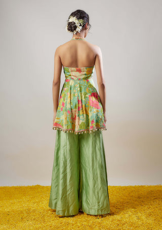 Akshara Mint Green Sharara Set by Gopi Vaid available on Indiaspopup