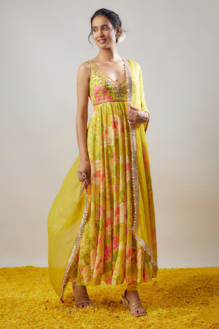 Kavita yellow anarkali set