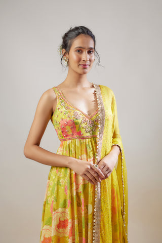 Kavita yellow anarkali set