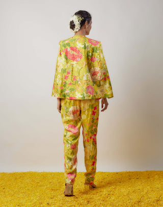 Alicia Yellow Jumpsuit With Blazer by Gopi Vaid available on Indiaspopup