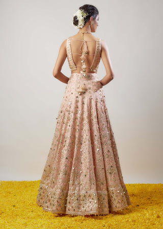 Rashmi Blush Pink Lehenga Set by Gopi Vaid available on Indiaspopup