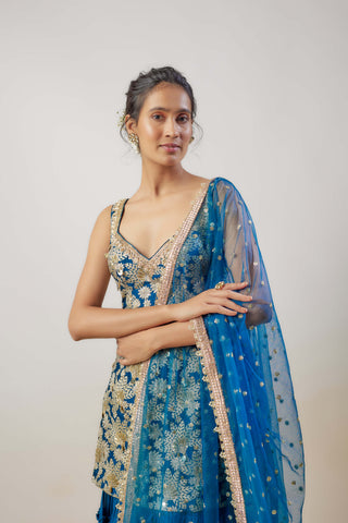 Gita blue sharara set