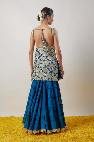 Gita Blue Sharara Set by Gopi Vaid available on Indiaspopup