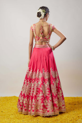 Alaya Cranberry Lehenga Set by Gopi Vaid available on Indiaspopup