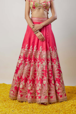 Alaya Cranberry Lehenga Set by Gopi Vaid available on Indiaspopup