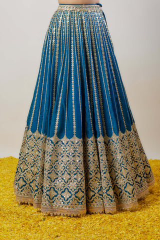 Nila Blue Lehenga Set by Gopi Vaid available on Indiaspopup