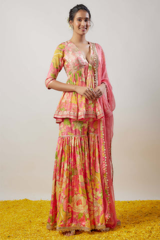 Asmita Pink Sharara Set by Gopi Vaid available on Indiaspopup