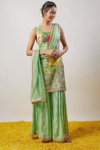 Sofina Mint Green Sharara Set by Gopi Vaid available on Indiaspopup