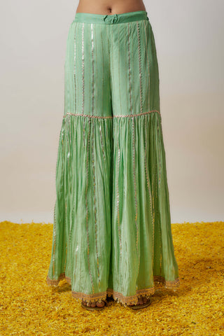 Sofina Mint Green Sharara Set by Gopi Vaid available on Indiaspopup