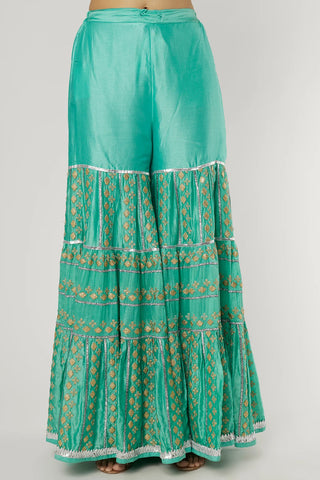 Gopi Vaid-Shofie Blue Kurta With Sharara-INDIASPOPUP.COM