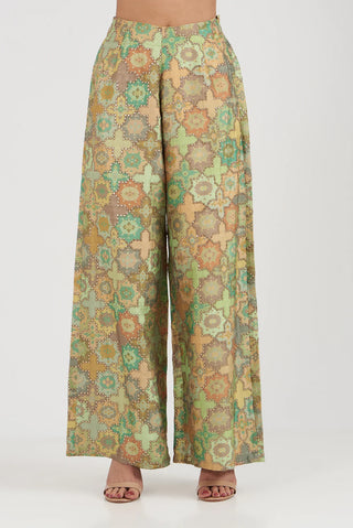 Gopi Vaid-Zeel Green Shirt And Flared Pant-INDIASPOPUP.COM