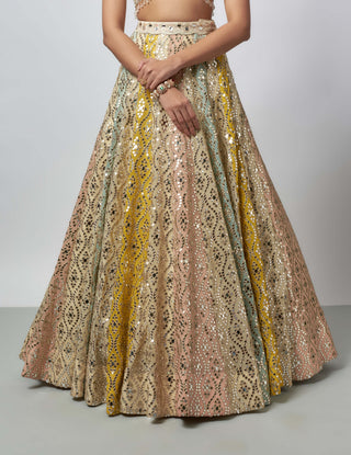 Ranjeeta multicolor mirror lehenga set