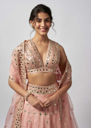 Daksha Pink Lehenga Set by Gopi Vaid available on Indiaspopup