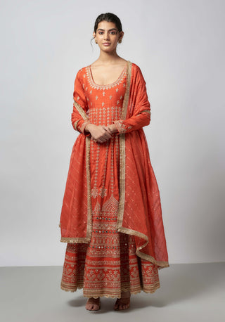 Jigyasa orange anarkali set