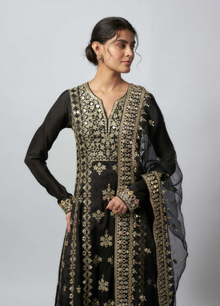 Amiha black anarkali set