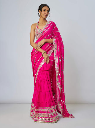 Aradhana pink sari and blouse