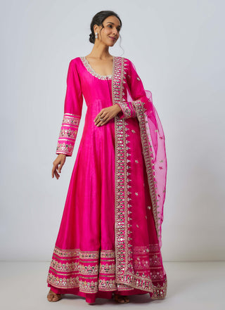 Srivani pink anarkali set