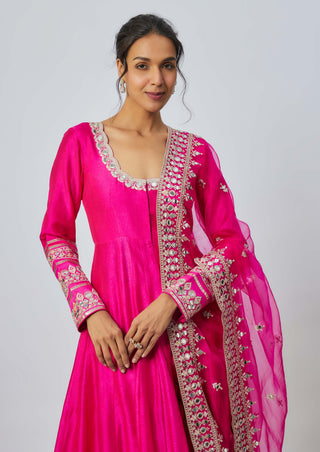 Srivani pink anarkali set