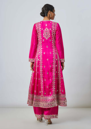 Amiha Rani Pink Anarkali Set by Gopi Vaid available on Indiaspopup