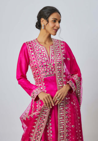 Amiha Rani Pink Anarkali Set by Gopi Vaid available on Indiaspopup