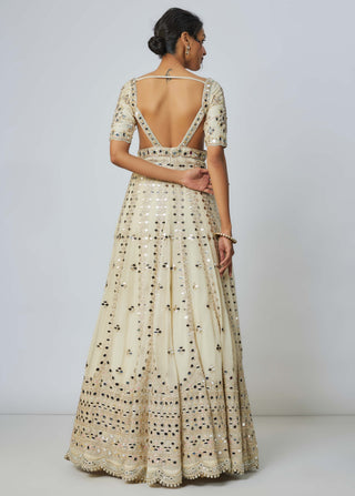 Aasmi ivory anarkali set