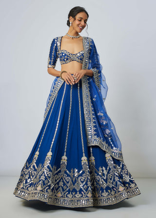 Ananya Blue Lehenga Set by Gopi Vaid available on Indiaspopup