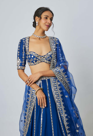 Ananya Blue Lehenga Set by Gopi Vaid available on Indiaspopup