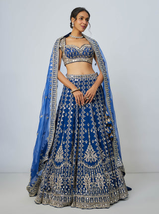 Rudrani blue lehenga set