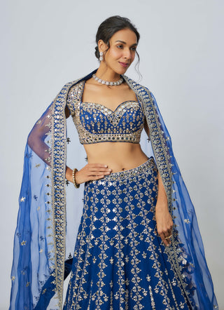 Rudrani blue lehenga set