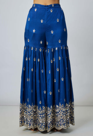 Inika Blue Sharara Set by Gopi Vaid available on Indiaspopup