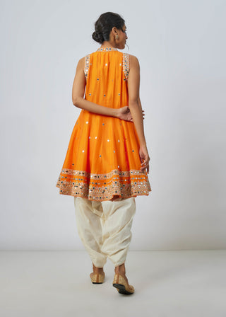 Gitashri orange dhoti set