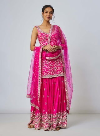 Soneera Pink Sharara Set by Gopi Vaid available on Indiaspopup